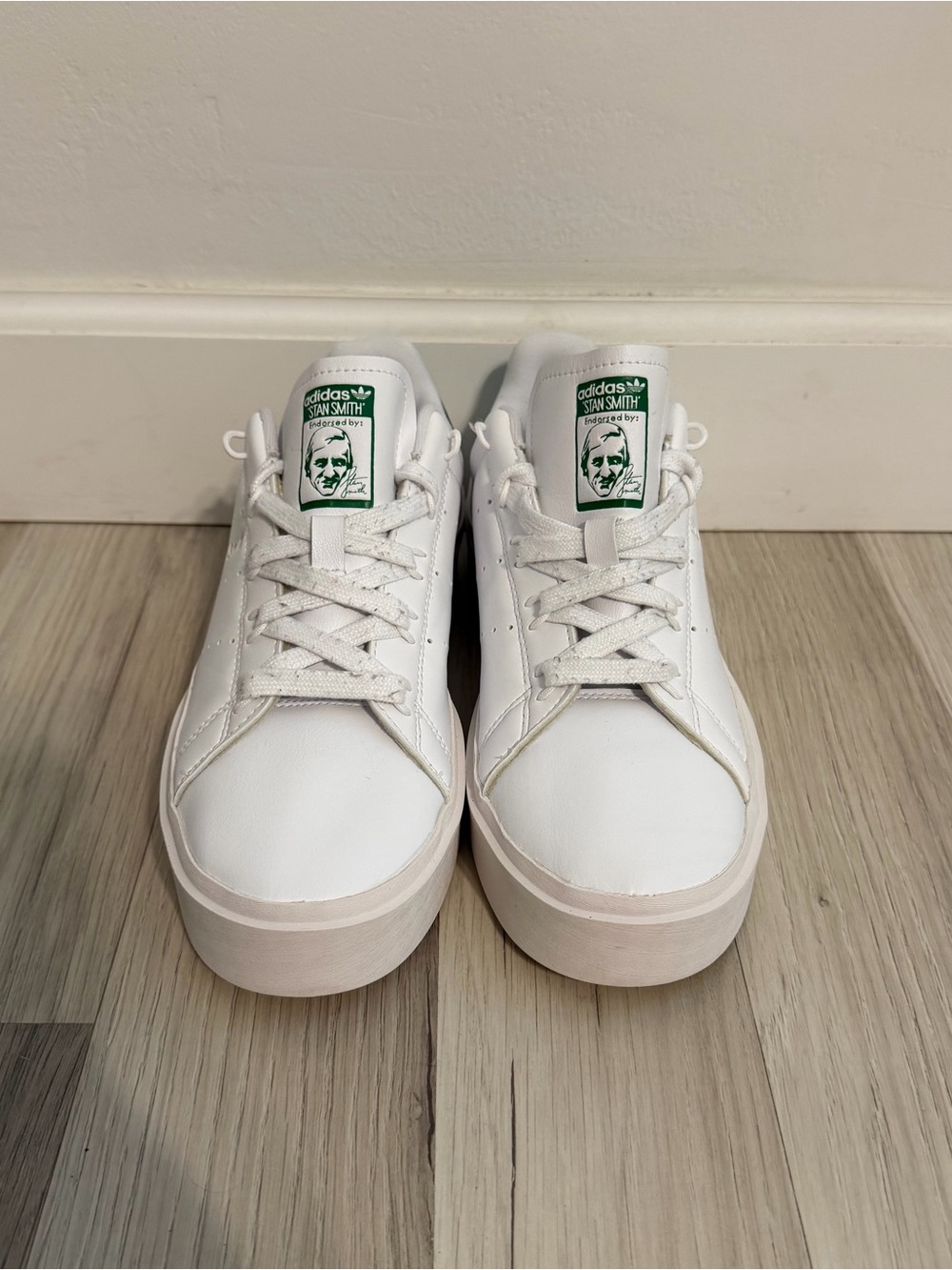adidas Stan Smith Sneakers platform low top tennis shoe women’s 7 1/2 white - Picture 5 of 13